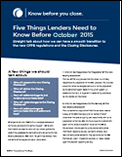 Five Things Lenders need to know pdf